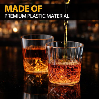 Yungyan 100 Pcs Plastic Clear Whiskey Glasses, 10 oz Unbreakable Reusable Old - Image 5