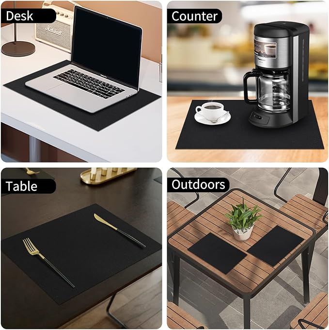 Faux Leather Heat Resistant Placemats 4 Packs, Waterproof Wipeable Dining PU - Image 9