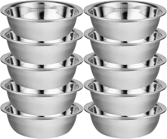10 Pack 9.45 x 2.68 Inch Stainless Steel Mixing Bowls by Unknown