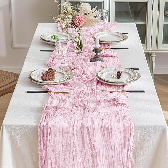 1 Pack Cheesecloth Table Runner 10Ft Christmas Gauze Boho Table Runners - Image 7