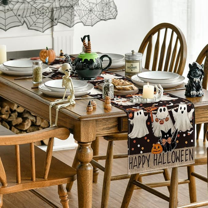 Artoid Mode 210 GSM Halloween Table Runner 13x60 Inch Home Party Decor | Ghost - Image 4