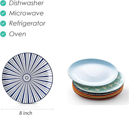 Selamica 8 inch Porcelain Dinner Plates, Large Size Serving Plate - Image 2