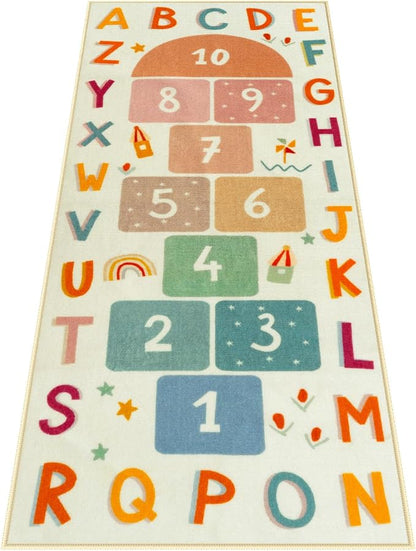 STARUIA Washable Hopscotch Rug for Indoor Playroom, Colorful Educational Kids by STARUIA