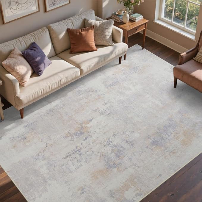 5x7 Ft Area Rugs for Living Room, Soft Non-Slip Washable Rugs Modern Abstract by Cuzwlovita