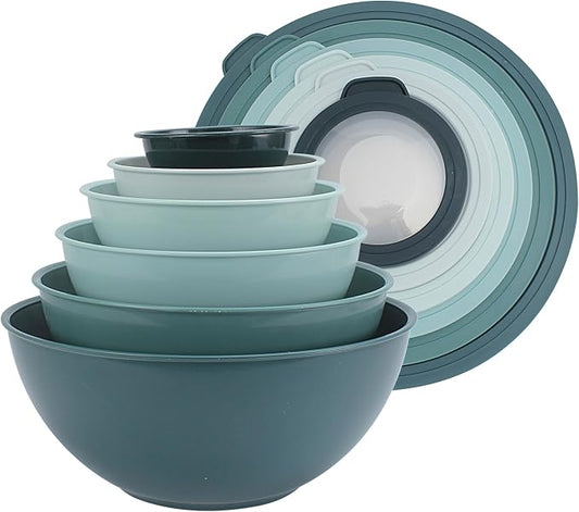 COOK WITH COLOR Mixing Bowls with TPR Lids by CookwithColor