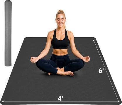 Stepwaver Extra Large Yoga Mat 6'x4', Ultra Durable, Wide Workout Mat, Wide by Stepwaver