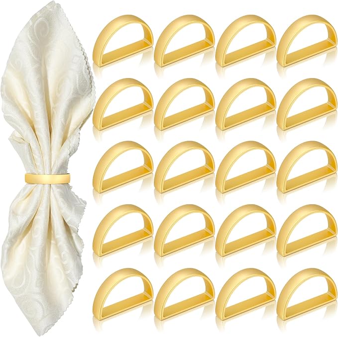 KPOSIYA Napkin Rings Set of 48, Matte Gold Napkin Rings Bulk by KPOSIYA