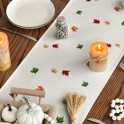 Artoid Mode 210 GSM Fall Table Runner 13x90 Inch Home Party Decor | Maple Tree - Image 7
