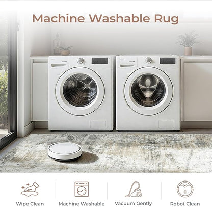 Neutral Area Rug 6x9 Washable Rugs - Image 5