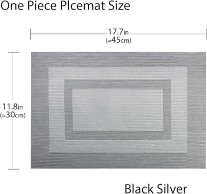 PIGCHCY Placemats Set of 6, Washable Woven Place Mats Vinyl Table Mats Non Slip - Image 2