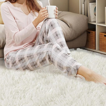 Mugorn 5x7 Rugs for Living Room, Large Fluffy Cream White Area Rugs for Bedroom - Image 7