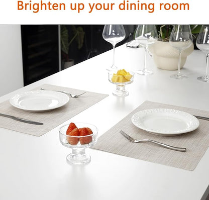 Beige Vinyl Placemats Set of 8, Heat Resistant Table Placemats | 18x12 inch - Image 6