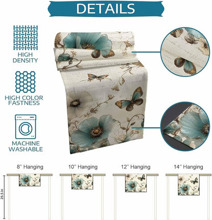 Turquoise Tulip Table Runners 48 Inches Long, Spring Vintage Botanical Table - Image 8