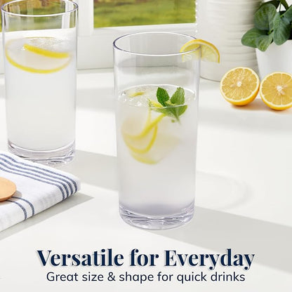 US Acrylic Classic Clear Plastic Reusable Drinking Glasses 24oz Iced-Tea Cups | - Image 3