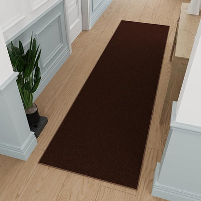 Ottomanson Hallway Runner Rug 2'7" x 9'10" Non Slip Solid Area Rugs Easy to by Ottomanson