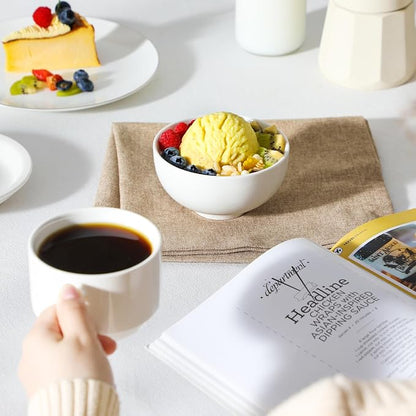 MALACASA Small White Bowls Set of 8, 10 Oz Ice Cream Bowls - Image 8