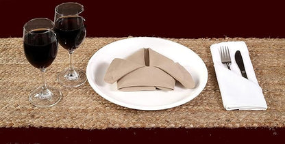 Pack of 1 Handwoven Oval Jute Braided Table Runner 13 x 24 Inch, 100% Natural - Image 4