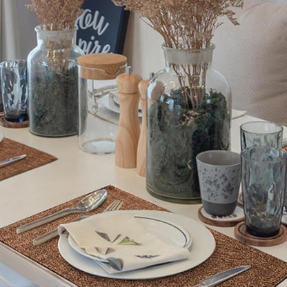 Faux Cotton Linen Placemats Set of 4, Cloth Washable Farmhouse Dining Table Mats - Image 9