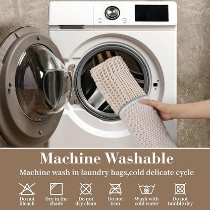 RESARE Waffle Bathroom Runner Rugs, Super Absorbent Bath Mat Non Slip Washable - Image 6