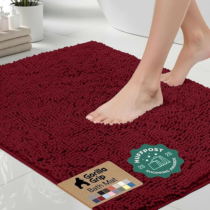 GORILLA GRIP Bath Rug Mat 30x20, Thick Soft Absorbent Chenille, Quick Dry by Unknown