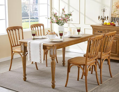 Linen Embroidered Table Runner, Taupe Table Runners 108 Inches Long | Linen - Image 6