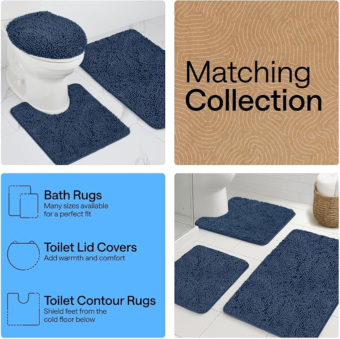 GORILLA GRIP Bath Rug Mat 48x17, Thick Soft Absorbent Chenille, Quick Dry - Image 8