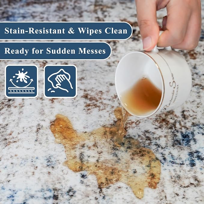 8x8 Square Area Rug Living Room – Non-Slip Washable Large Floor Carpet - Image 6