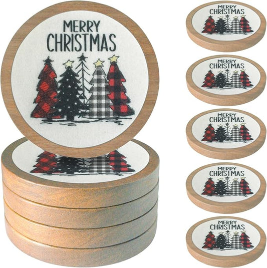 Christmas Tree Coasters for Drinks, Minacun Absorbent Coaster Set of 5 by Unknown