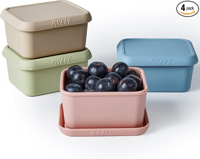 ISSEVE 4Pack 8oz Silicone Snack Containers by ISSEVE