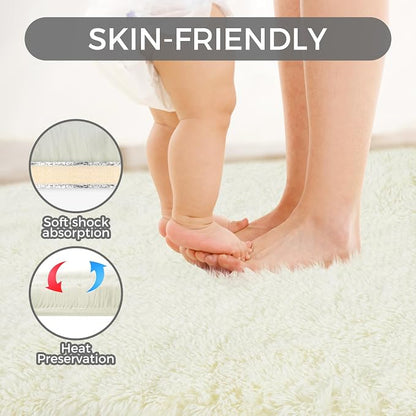 Ultra Soft Rug for Living Room, 6X9 Fluffy Shag Area Rug for Bedroom, Modern - Image 8