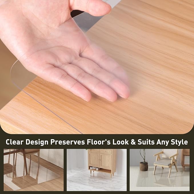 Area Floor Mat for Home, Spill Resistant Hard Floor Protector Cover for Bedroom - Image 5