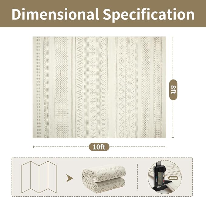 8x10 Area Rugs for Living Room Rug Washable: Abstract Large Rug for Dining Room - Image 3