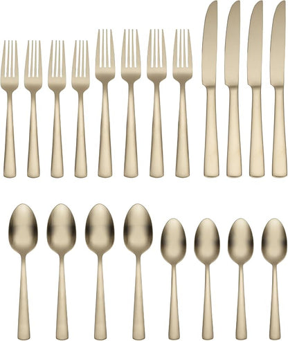 Oneida Aptitude Champagne Satin 20-Piece Silverware Set - Image 2