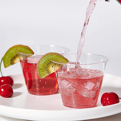 JollyPack 300 Pack Clear Plastic Cups 9 OZ Disposable Heavy-duty Drinking Cups - Image 3