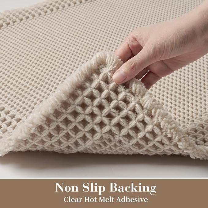 RESARE Waffle Bathroom Runner Rugs, Super Absorbent Bath Mat Non Slip Washable - Image 4
