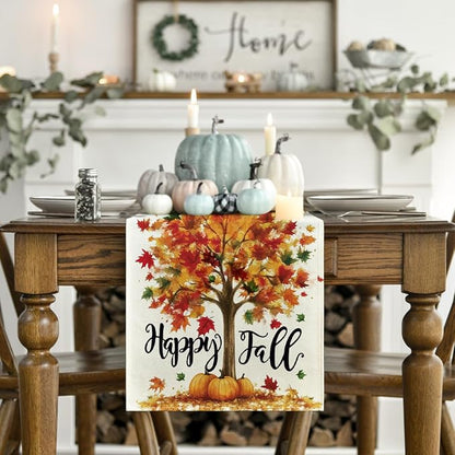 Artoid Mode 210 GSM Fall Table Runner 13x108 Inch Home Party Decor | Maple Tree - Image 2