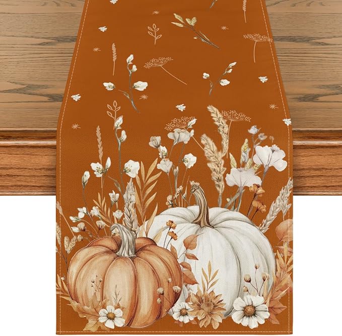 Artoid Mode 210 GSM Fall Table Runner 13x72 Inch Home Party Decor | Orange by ArtoidMode