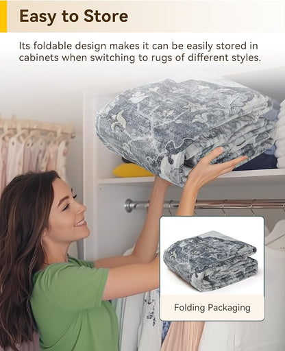 RELEANY Area Rugs Large 10'x12' Washable Non-Slip, Floral Vintage Distress - Image 7