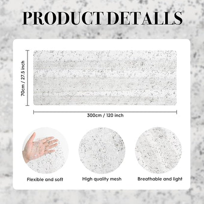 Artoid Mode 6Pcs White Silver Gauze Table Runner 120 Inch 10FT, Glitter - Image 7