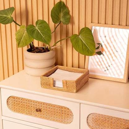 2 Pack Rattan Napkin Holder Square, Napkin Holders - Image 5