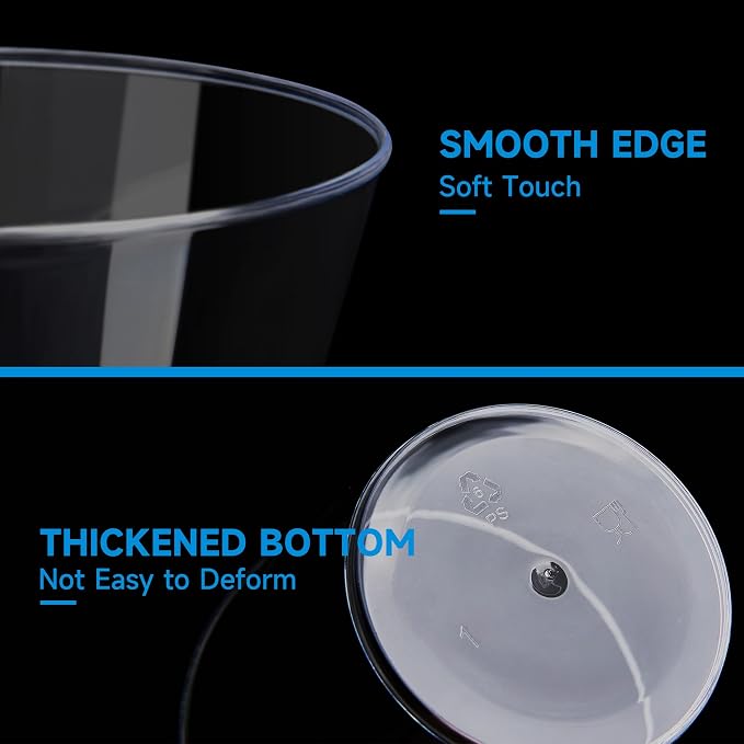 RACETOP 9 oz 200 packs Clear Disposable Plastic Cups, Durable Plastic Cups - Image 5