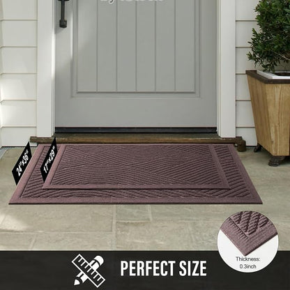 HIYARD Sturdy Front Door Mat, Absorbent Muddy Dirt Resist Welcome Door Mats - Image 5