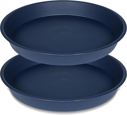 2 Pack of 14 inch Plant Saucers Bird Bath Bow Round, Plastic Plant Saucer Tray by Bleuhome