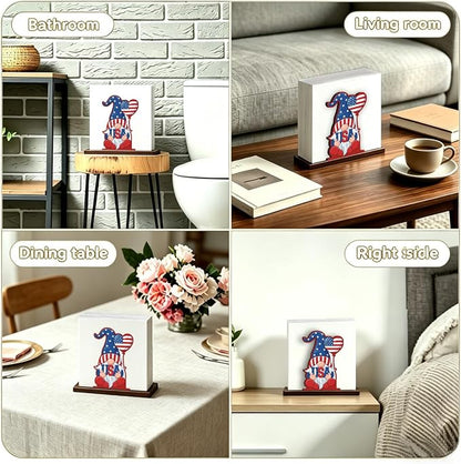 Patriotic Gnome Napkin Holder for Table, 4th of July Decor for Home Kitchen - Image 4
