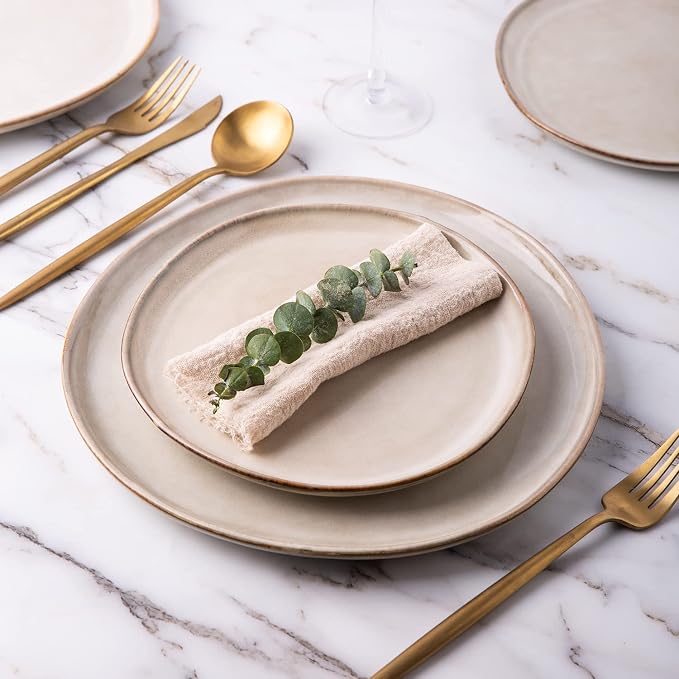AmorArc Ceramic Plates Set of 6, 8.5 Inch Stoneware Small Dinner Plates Set | - Image 5