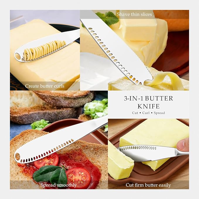 Butter Knife 3-in-1 Stainless Steel Butter Spreader Knife - Image 3