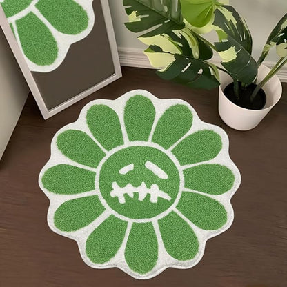 Trippy Happy Face Rug Cool Rugs Tufted Quick Dry Bath Mats by Shovagy