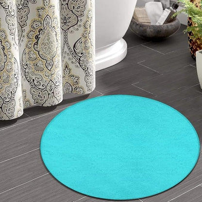 Machine Washable Modern Round Area Rug, Room Sofa Yoga Soft Round Carpet - Image 4