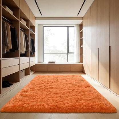 Andecor Shag Area Rug for Living Room, 4x6 Feet Orange Soft Fluffy Indoor Plush - Image 6