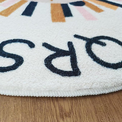 Poowe ABC Lion Kids Room Rug, 39.4" Round Washable Area Rugs - Image 7